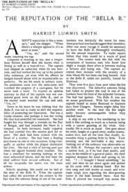 Reputation of the 'Bella B.'