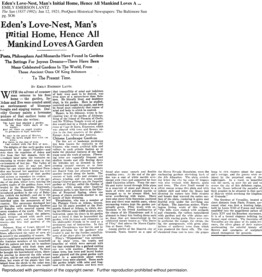 Eden's love-nest, man's initial home, hence all mankind loves a garden