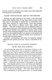 Social Life in Colonial Dorset