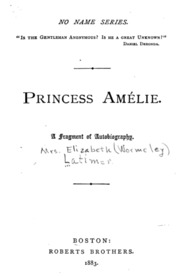 Princess Amélie: A Fragment of Autobiography