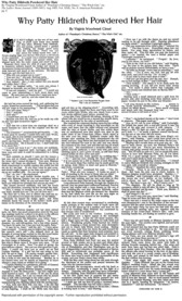 Why Patty Hildreth Powdered Her Hair