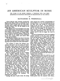 American Sculptor in Rome, An: Sir Moses Ezekiel