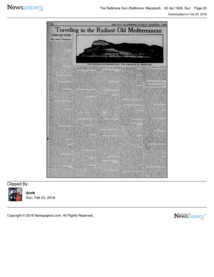 Traveling in the Radiant Old Mediterranean