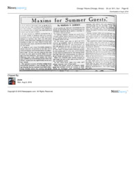 Maxims for Summer Guests