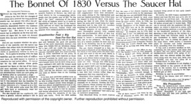 Bonnet of 1830 Versus the Saucer Hat, The