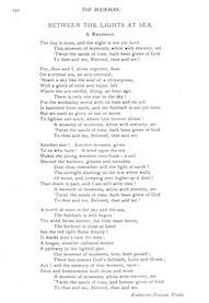 Between the Lights at Sea