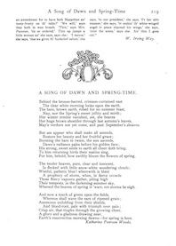 Song of Dawn and Spring-Time