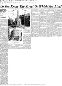 Do You Know the Street: Calvert St