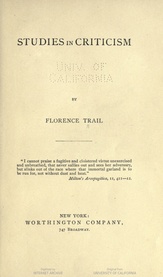 Studies in Criticism