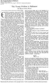 Tramp Problem in Baltimore, The