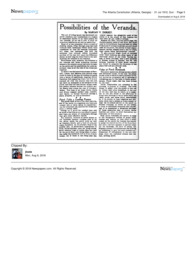 Possibilities of the Veranda