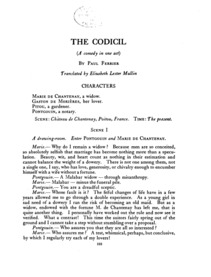 Codicil: A Comedy in One Act, The