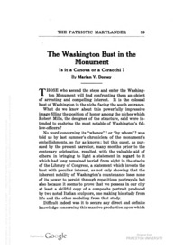 Washington Bust in the Monument: Is it a Canova or a Ceracchi?, The