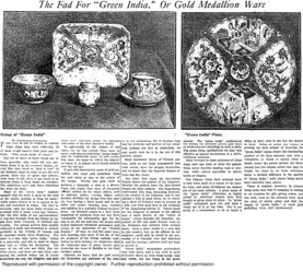 Fad for 'Green India,' or Gold Medallion Ware