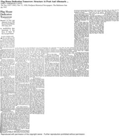 Flag house dedication tomorrow